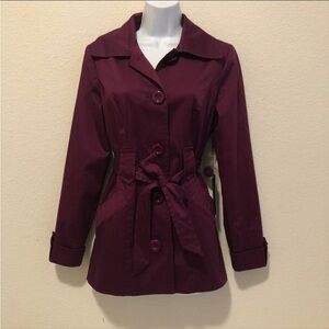 Purple/Plum Trench Coat with Belt